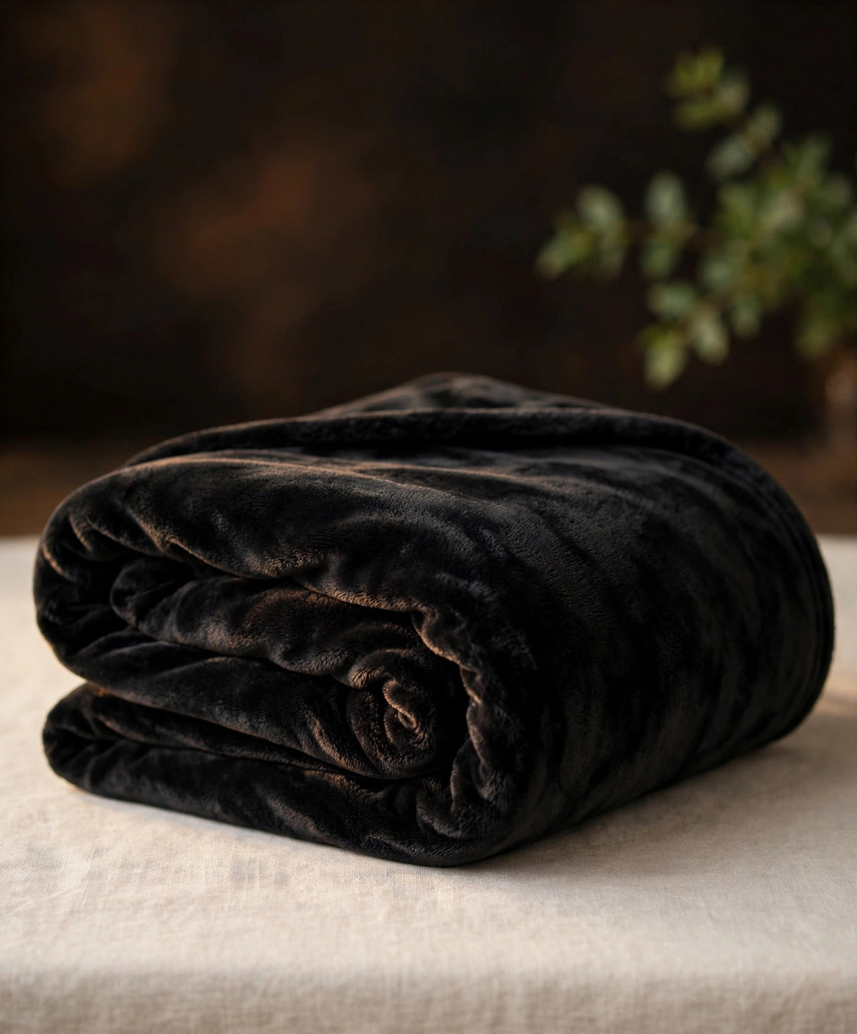 Velveteen Plush Blanket | Black