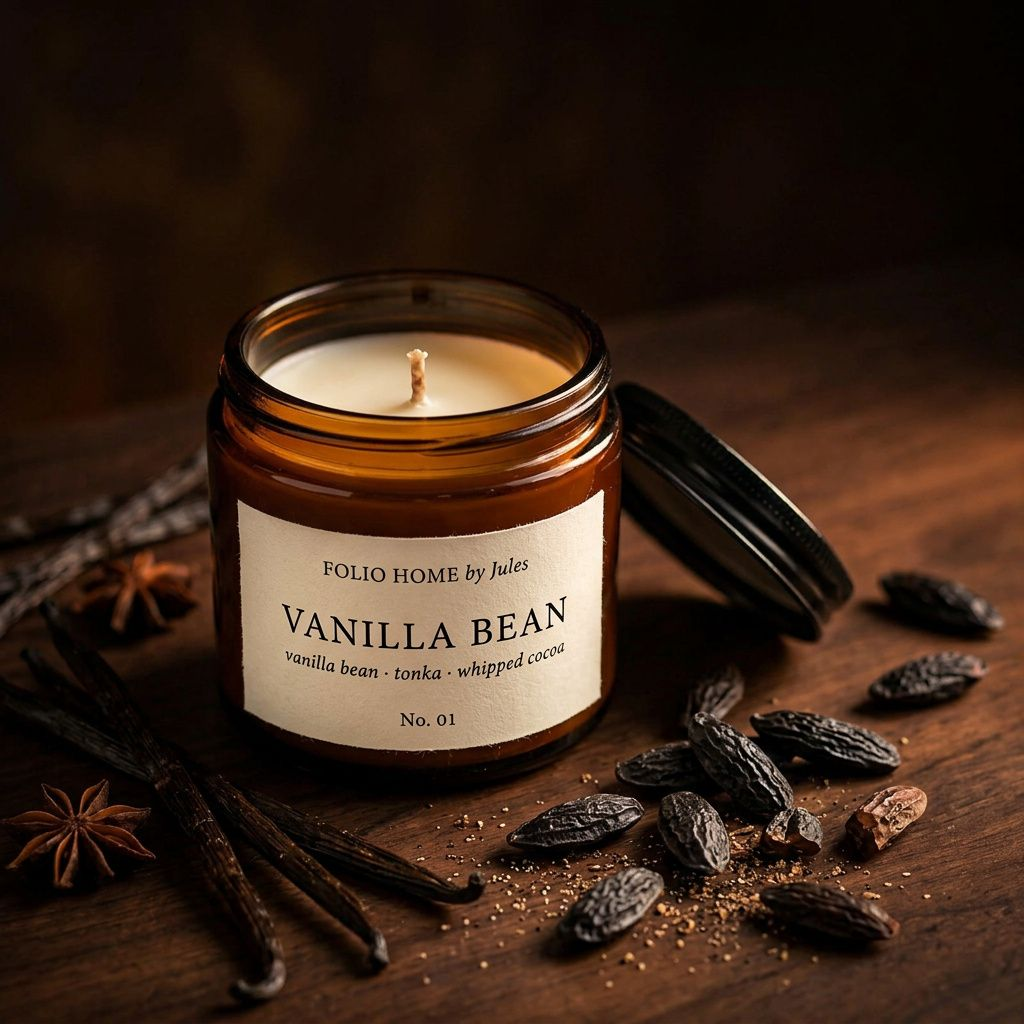 No. 01 Vanilla Bean - Scented Soy Candle | Folio Home by Jules