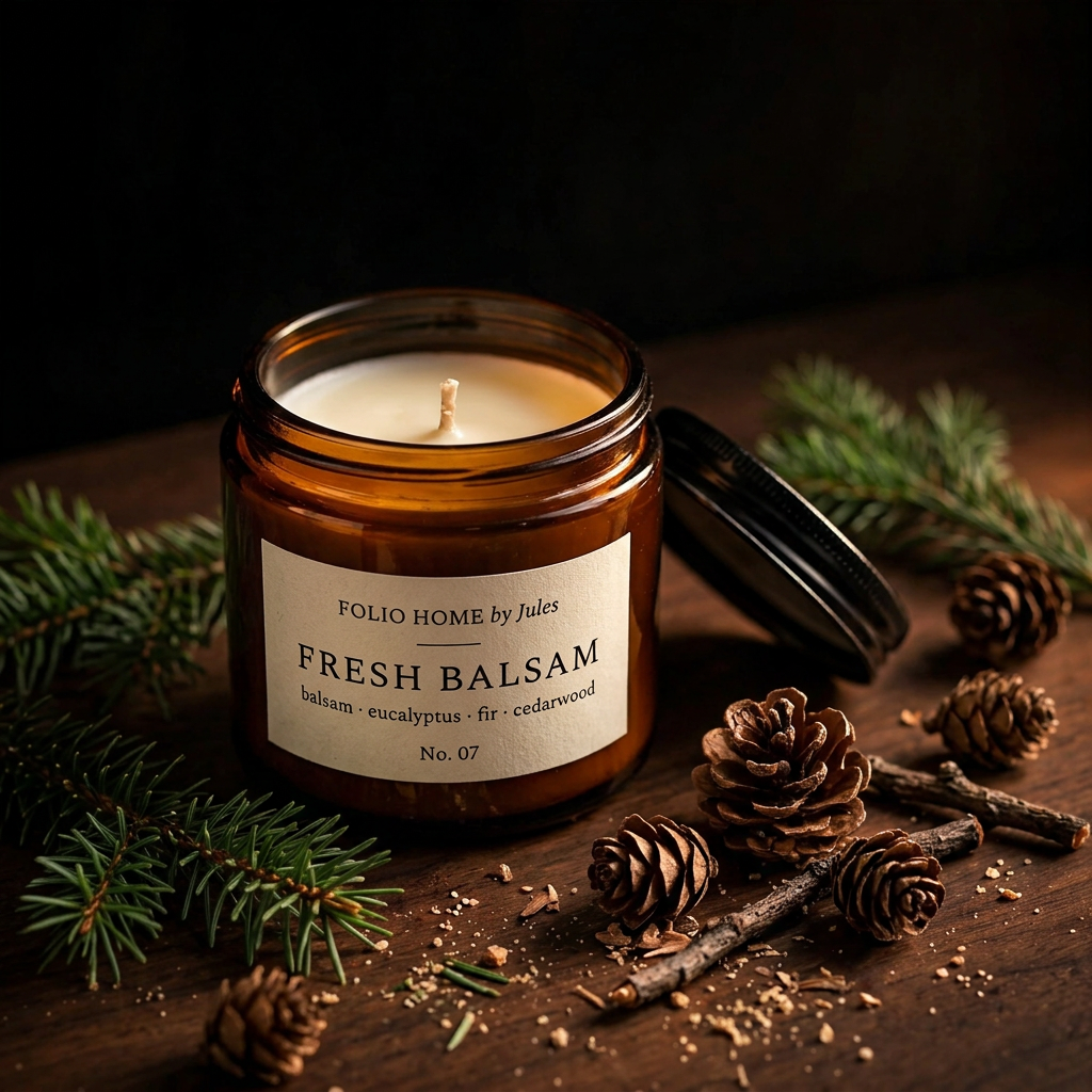 No. 07 Fresh Balsam - Scented Soy Candle | Folio Home by Jules
