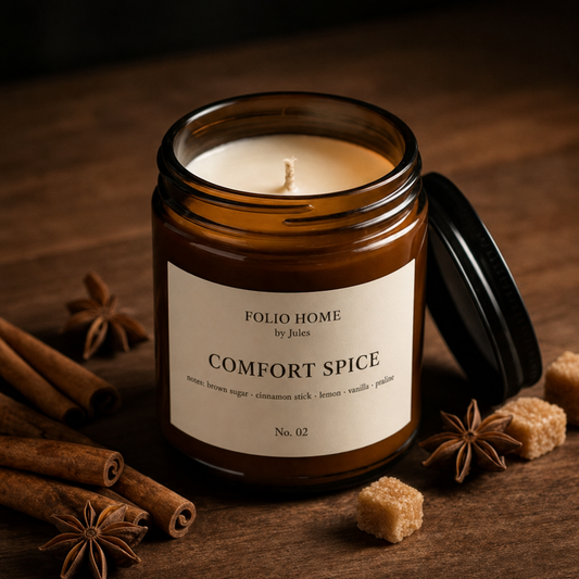 No. 02 Comfort Spice - Scented Soy Candle | Folio Home by Jules