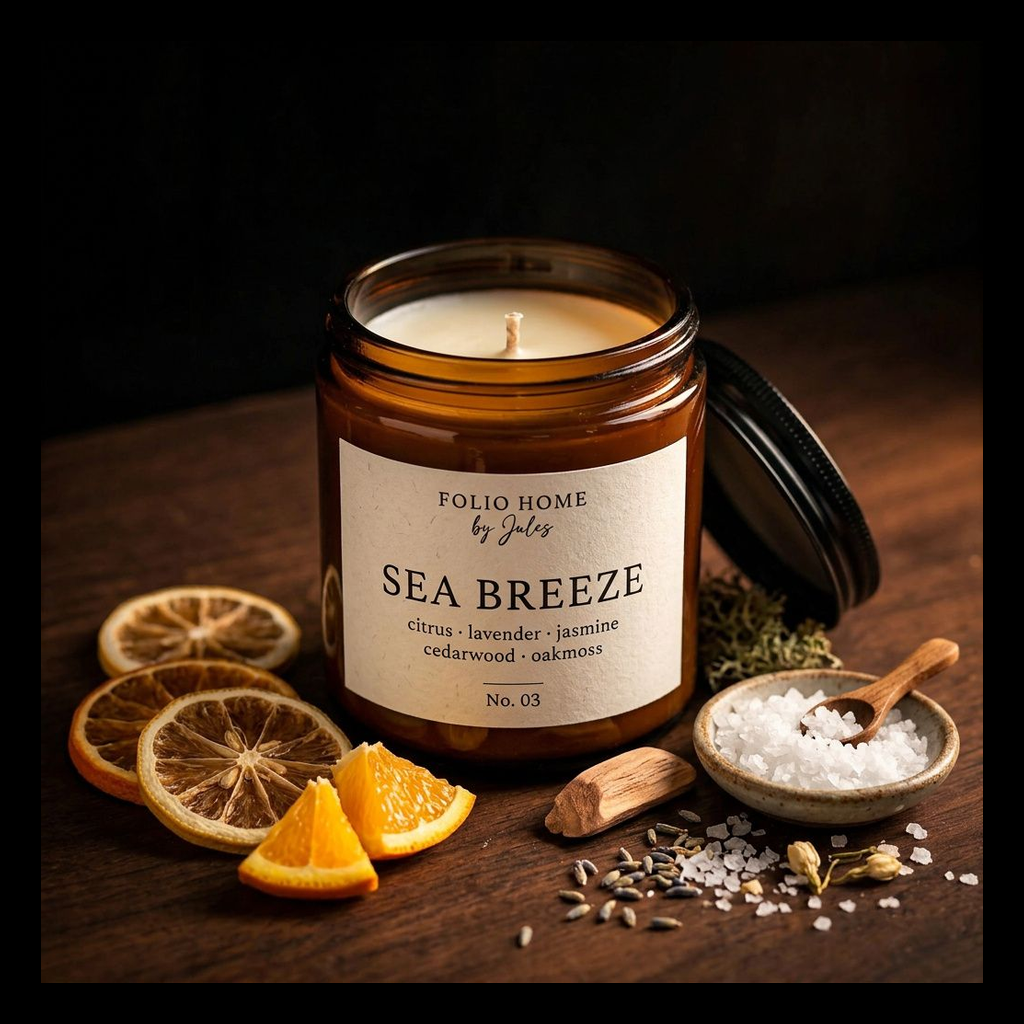 No. 03 Sea Breeze - Scented Soy Candle | Folio Home by Jules