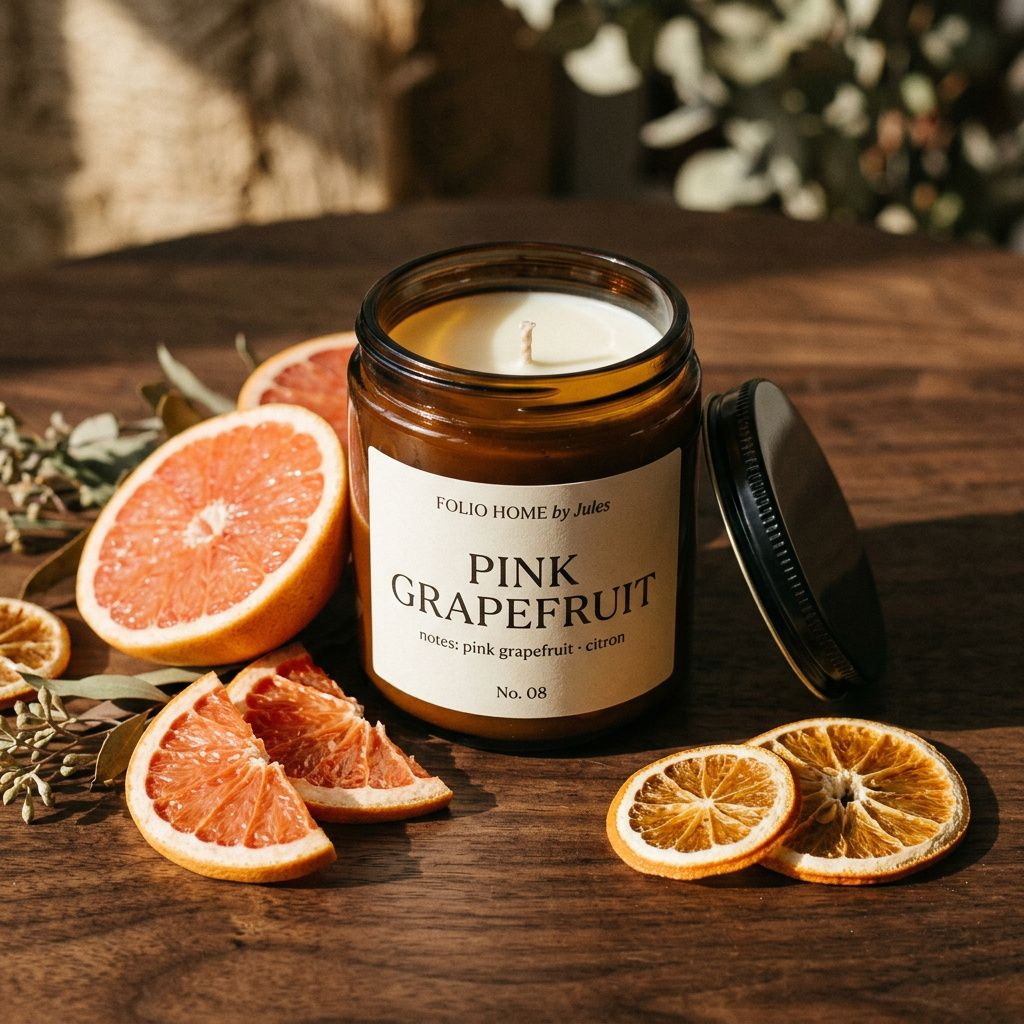 No. 08 Pink Grapefruit - Scented Soy Candle | Folio Home by Jules